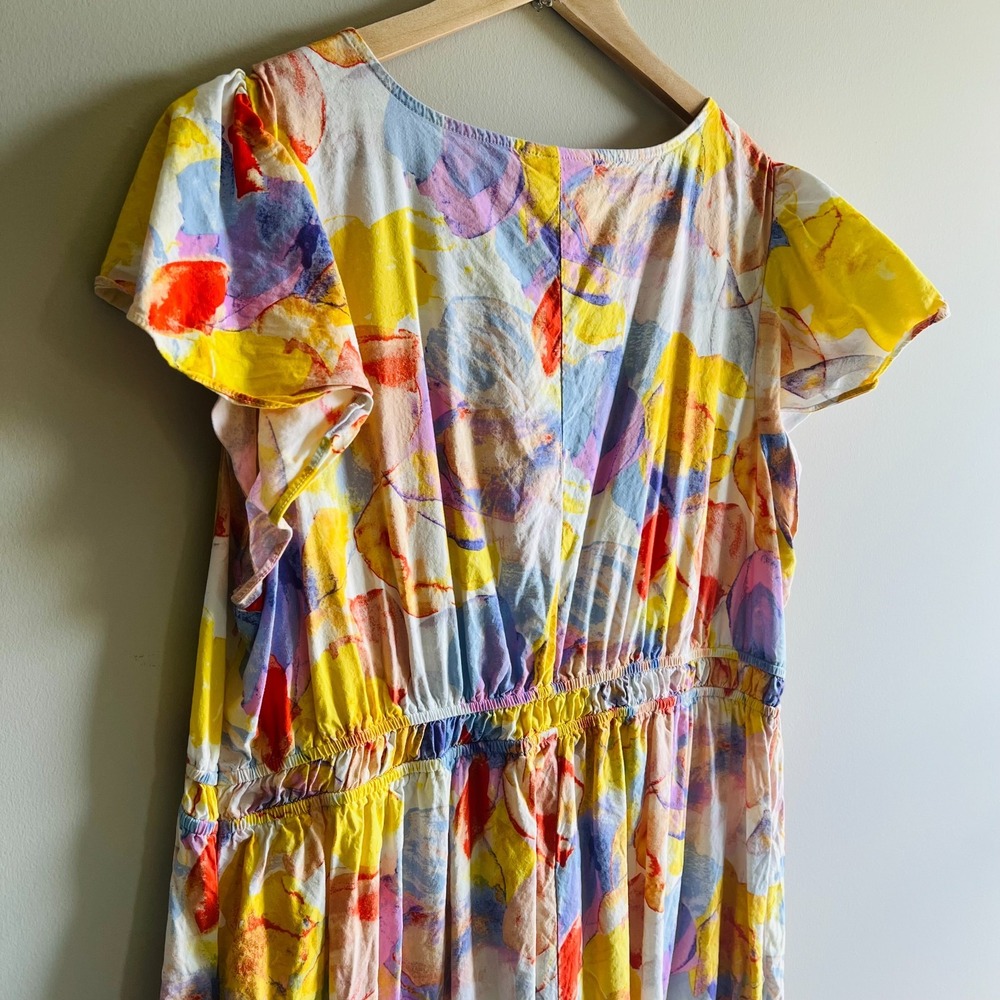 Ingrid & Isabel Maternity Size XXL Blue and Pink Floral Modern Maxi House Dress - Picture 6 of 10